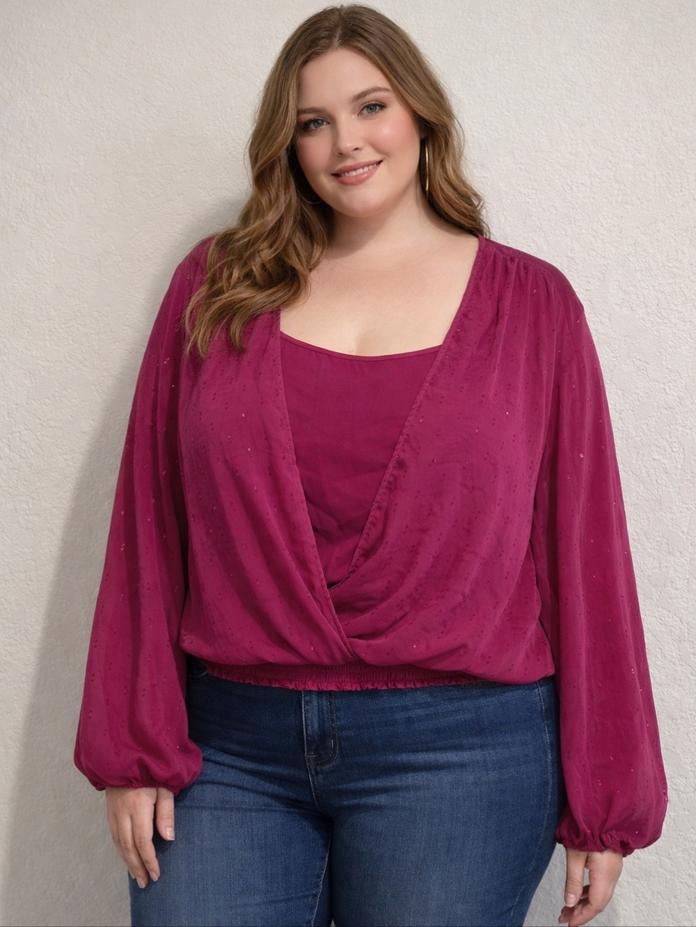 CeCe Metallic Clip Dot Chiffon Blouse – XL